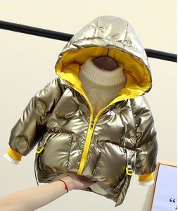 2021 Nya ankomster Barn Hooded Down Coats Jackor Höst Vinter Boys Girls Parkas Coats Whicken Warm Jackor Kids Outwear