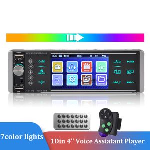 1din 4 '' HD-bil MP5-radio Videospelare Bluetooth 4.2 Autoradio FM AUX USB SD DVR med musikfilmspelare Röst Assiatant