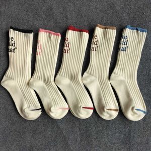 Esportes, casual japonês boot casa co marca moda dupla agulha grossa homens e mulheres meias brancas grandes meias
