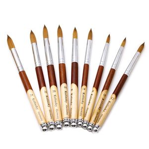 1PC Kolinsky Sable Acrylic Nail Art Brush No. 2 4 6 8 10 12 14 16 18 UV Gel Carving Pen Brush Liquid Powder DIY Nail Drawing