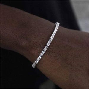 3 mm łańcuch tenisowy Hip Hop Bling Classic Men Chłopiec Biżuteria 5a Cubic Zirconia Rock Punk Sparing CZ Bransoletka Wedding Gifts