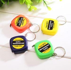 Mini 1m Maßband mit Keychain Kleines Stahllineal Tragbare Ziehhersteller Retractable Tape Miscess SN4836