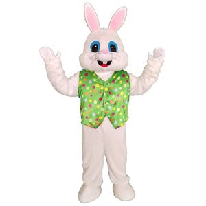 Costume della mascotte del coniglio di Pasqua verde di Halloween Costume di peluche animale di alta qualità del fumetto Personaggio a tema anime Formato adulto Natale Carnevale Festival Vestito operato