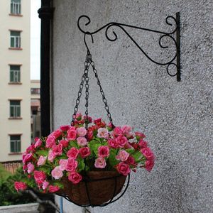 Hooks & Rails Wholesale- Plant Hanger Iron Balcony Railings Garden Wall Hook Hanging Shelf Flowerpot Rack For Plants1