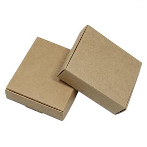 Подарочная упаковка DHL Оптовая вечеринка DIY Candy Biscuits Косметические упаковочные коробки маленькая упаковка свадебная коричневая руфт -бумага Box1
