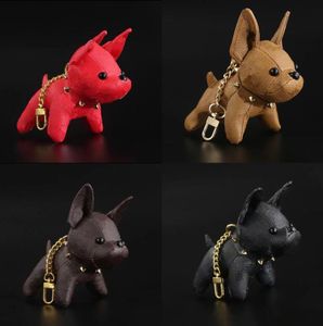 2021 Designer Cartoon Animal Small Dog Key Chain Accessories Key Ring PU Leather Letter Pattern Car Keychain Jewelry Gifts No Box