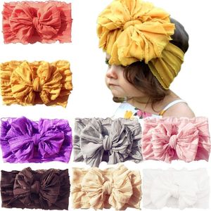 8 Pack Baby Girls Big Hair Bows Super Stratchy Soft Chinted Hardable Headbands Головные повязки Для новорожденных Младенческие малыши для детей LJ201226