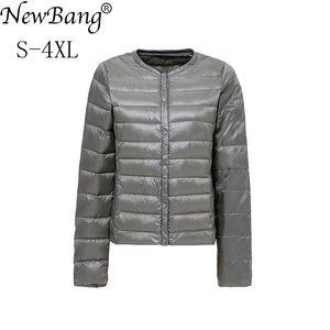 Newbang 브랜드 여성의 다운 재킷 울트라 가벼운 자켓 여성 칼라 웨이트 가벼운 휴대용 얇은 슬림 자켓 LJ201021