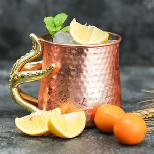 Starfish Copper Plated Moscow Mule Mug Wine Cup Beer Mug Milk coffee Stainless Steel Cocktail Mug Wine Bar Drinking Utensils T200506