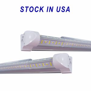Tubo de teto do teto LED T8 V-shaped 8ft porta de refrigerador LEDs tubos integrados lés fornecidos Lados duplos para grandes lojas LED luzes 85-265V