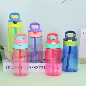 15ozの非流出絶縁さsippeeToddle TumblerカップクリアプラスチックSippy Cup Kids Water With Straw 歳以上の男の子C0222