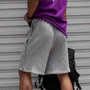 Streetwear Chic Pure Color Shorts Moda Masculino Shorts All Match para Jogging G220223