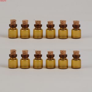 13 * 18 * 6mm 0.6ml mini brun glasflaskor med kork Tomma små flaskor burkar Små presentflaska 100st / mycket gratis frakthögkvalitativ
