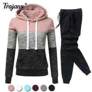 Tuta invernale da donna Tuta da 2 pezzi Felpe con cappuccio e pantaloni da donna Completi Abbigliamento da donna Felpe calde da autunno 220315