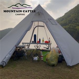 Förstorad storlek pyramid tält med ett skorstenshål, höjd 220cm ultralight utomhus camping teepee markiser shelter backpacking 220216