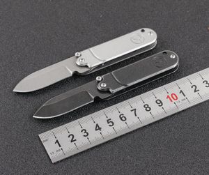 1pcs Mini Folding Kniv 440c Stenvask Drop Point Blade Steel Handle Edc Pocket Knives Keychain Folder Presentknivar