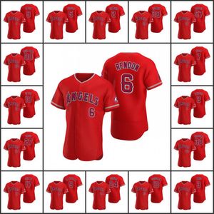 Erkek Kadın Gençlik #17 Shohei Ohtani 27 Mike Alabalık 6 Anthony Rendon 13 Phil Gosselin Özel Kırmızı Jersey