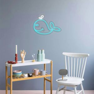 Lovely Whale Sign home kid's bedroom beautiful wall decoration handmade neon light 12 V Super Bright