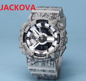 Yüksek Kaliteli Moda Spor İzle Erkekler Kadınlar Su Geçirmez Büyük Boy Dijital LED Çok Fonksiyonlu Çok Bölge Zaman Montre Japonya Kuvars Hareketi Chronograph Kol Saati