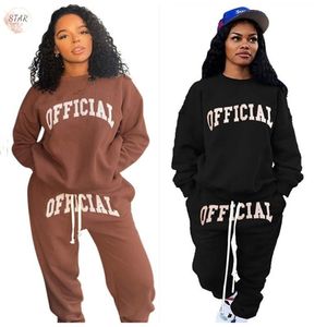 Women's Tracksuits Plus Size XL 5XL Sweatsuits For Women Two Piece Set Letter Print Sweatpants Tracksuit Winter Clothes