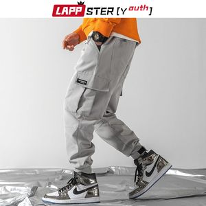 Lappster-Youth Men Streetwear Hip Hop Joggers Harem Pants Mens Outloys Grey Cargo Pants 한국식 블랙 스웨트 팬츠 201110