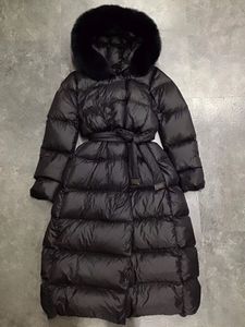 2024 Luxury Design High Quality Hooded Real Fox Fur Trimmed Winter Wide Waist Maxi Down Coat Mara