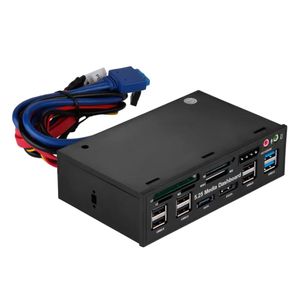 Heißer Multifunktions-5,25-Zoll-Medien-Dashboard-Kartenleser USB 2.0 3.0 20-poliges e-SATA-SATA-Frontpanel