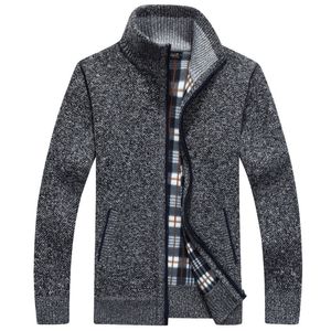 Herrtröjor icpans män tröja cardigan bomull kashmir zip khaki svarta vinter tröjor dragkedja manlig tjock varm plus storlek xxxl 4xl 5xl 201105