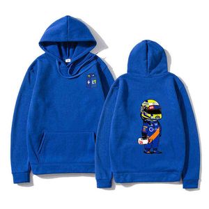 Один гонщик Lando Norris F1 Mclaren Team Racing Fans Hoodie Forgula1 Толстовки Мода Harajuku Print Мужчины Женщины Пуловер G1229