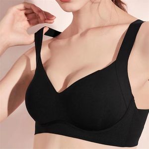 Sexy Nude Seamless Top Damenunterwäsche gerafft, BH mit breiten Schultergurten, bequemer Anti-Durchhänger-BH 220311