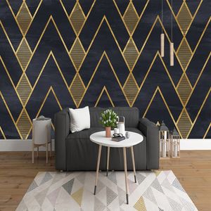 3D Murais Wallpaper luxo personalizado contexto dourado geométrico linhas Modern Interior Estudo Sala Sofa TV Wall Home Decor