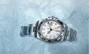 Orologio INS 40 MM Quadrante bianco Acciaio inossidabile Orologi automatici indipendentemente Data 24 ore Impostati individualmente Orologi da polso da uomo multifunzione luminoso montre de luxe