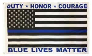 3x5Ft 90x150cm Thin Blue Line Flag Duty Honor Courage LIVES MATTER Direct factory wholesale