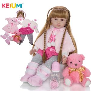 Fashion Real Cloth Body Baby Reborn Girl Doll 60 cm realistiche bambole del bambino rinato giocattolo neonato regali educativi Dropship LJ201031