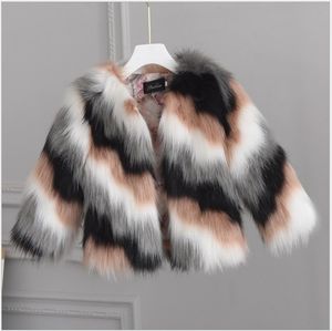 Age 1-12Years Girls Jackets 2022 Good Quality Children Fur Coat Imitation Fox Hair Baby Girls Long Sleeve Thickened Warm Tops Kids Outwear