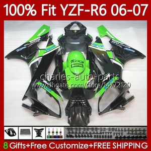 100% подходит OEM Codework для Yamaha Moto Green Black YZF-R6 YZF600 YZF R 6 600 CC 2006-2007 Body 98NO.52 YZF R6 600CC YZFR6 06 07 YZF-600 2006 2007 2007