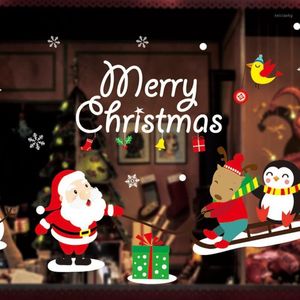 Christmas Decorations 2021 Wall Sticker Waterproof Eco-friendly Removable Non-adhesive Decals Decoration For Shop Window Door Car1