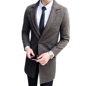 Cappotto da uomo in misto lana edizione Han Giovane bel maschio nell'autunno e nell'inverno della polvere ricreativa