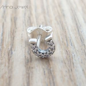 Pandora Me Linkシリーズラッキーホースシューズシングルシングルスタッドイヤリングジュエリー925スターリングシルバー女性邪悪なPandora Logo ALEギフト298369CZ