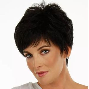 Short Cut Synthetic Wig Simulation Human Hair Wigs Hairpieces for Black and White Women Pelucas 208#