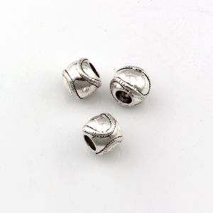 100Pcs Antique Silver Zinc Alloy Sports Baseball Spacers Large Hole Beads For Jewelry Making Bracelet Necklace DIY Accessories F-1