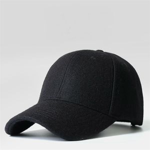 Man big bone large size hat cap Male Autumn and Winter Warm Wool Felt Hat Men Big Sizes Baseball Caps 50-60cm 60-64cm 220209