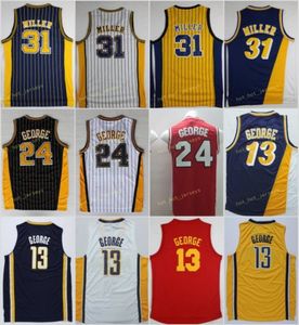 Vintage Paul 13 George Jersey Fresno State Bulldogs 24 College Reggie 31 Miller Basketball Jerseys All Stitched Indlana