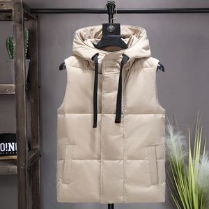 New Winter Hooded Vest Men Addensare Caldo cotone imbottito Grandi tasche Cappotto senza maniche Plus Size 4XL 5XL 6XL 201120