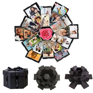 Envoltório de presente DIY Handmade surpresa caixa hexágono explosão scrapbook po casamento para namorados caixas de Natal1