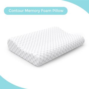 US Stock Memory Foam Pillow, Cervical Pillows for Neck Pain, Orthopedic Contour Support for Back, Stomach, Side Sleepers, Sleeping, CertiPUR-US, Queen a54 on Sale