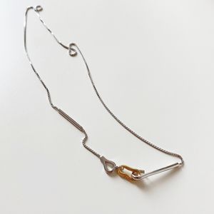 Япония Корейский орнамент 925 стерлингового серебра геометрический крючок коробка ожерелье простой не основной шикарной читающей сетью красный ящик ожерелье Choker Q0531