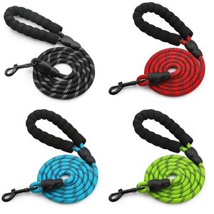 1.5mの耐久性のあるナイロンの犬のleashes s m l pet leash快適なパッド付きハンドルと反射線