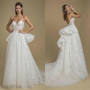 Style Country Sexy Full Lace A Line Dresses Sweetheart Appliqued Bridal Gowns Tiered Tulle Sweep Train Wedding Dress Robes De ppliqued