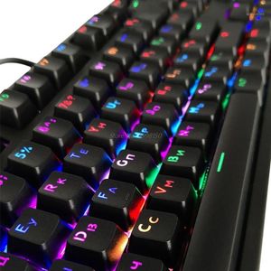 Keyboards 10 Styles Translucent Double S PBT 104 Keycaps Engllish/Russian Backlight For Cherry MX Keyboard Switch1